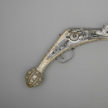 Wheel-lock pistol with ramrod