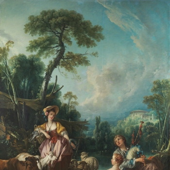 Pastoral with a Bagpipe Player